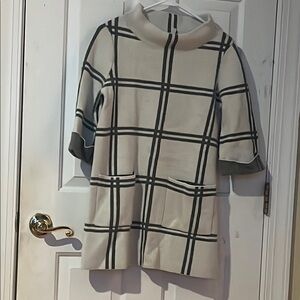 MOTH-Anthropologie Wool Plaid Turtleneck Sweater Tunic women’s size medium